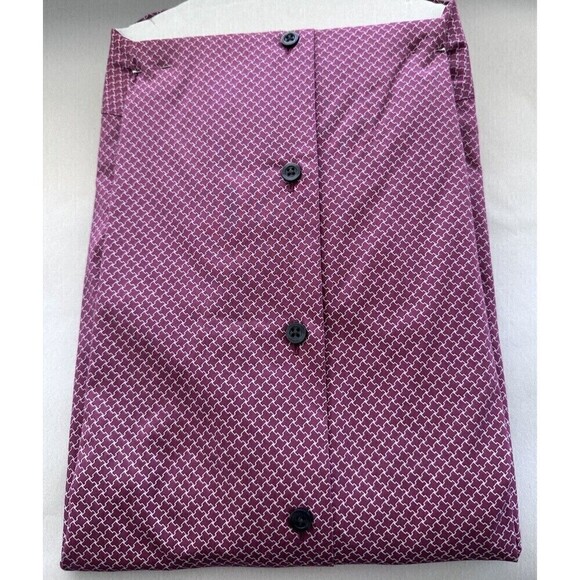 Alfani Men Puzzle-Print Dress Shirt Button Down Cotton Rose White 16-16 12 32-33 - Picture 5 of 5